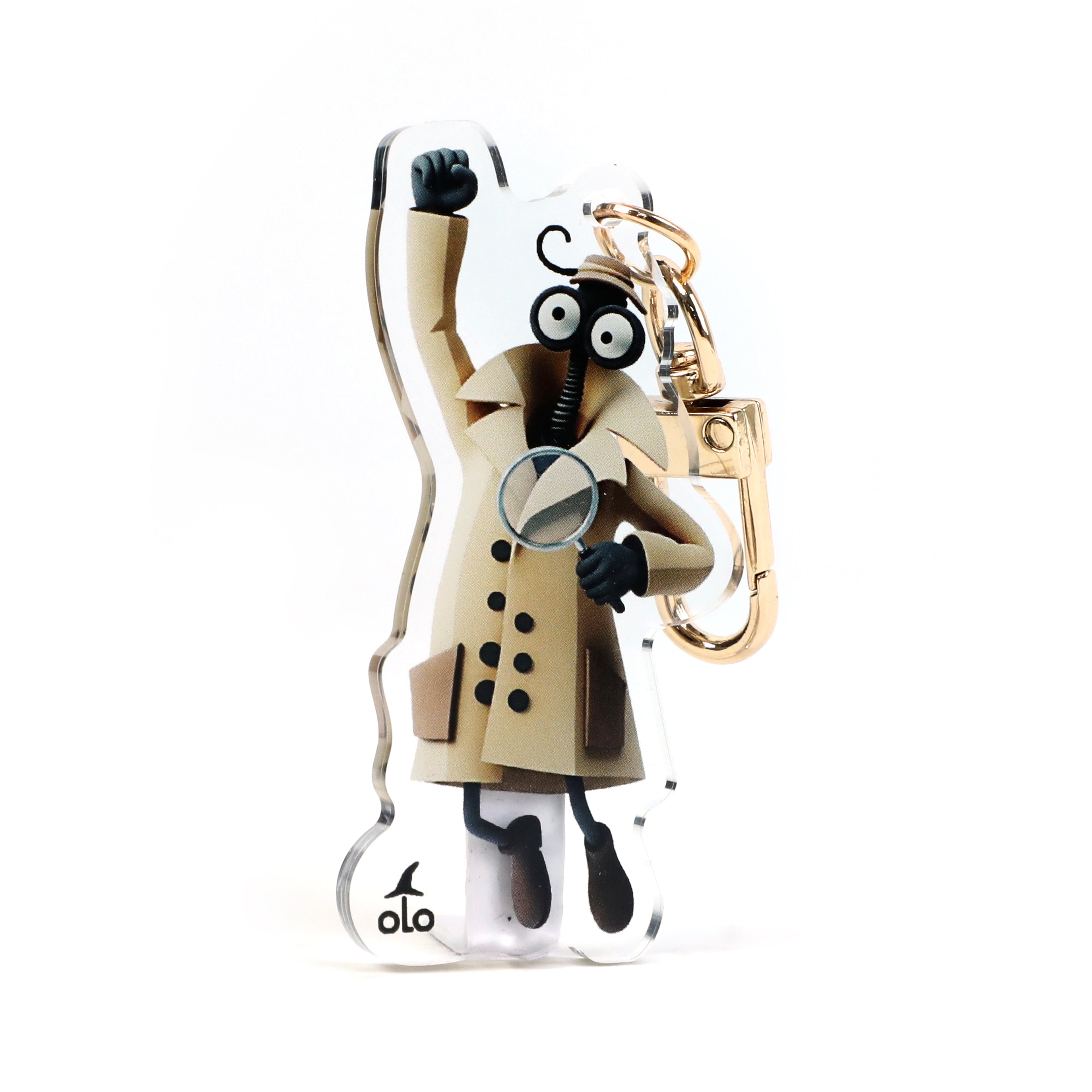 Clear Acrylic Keychain: Detective Cog