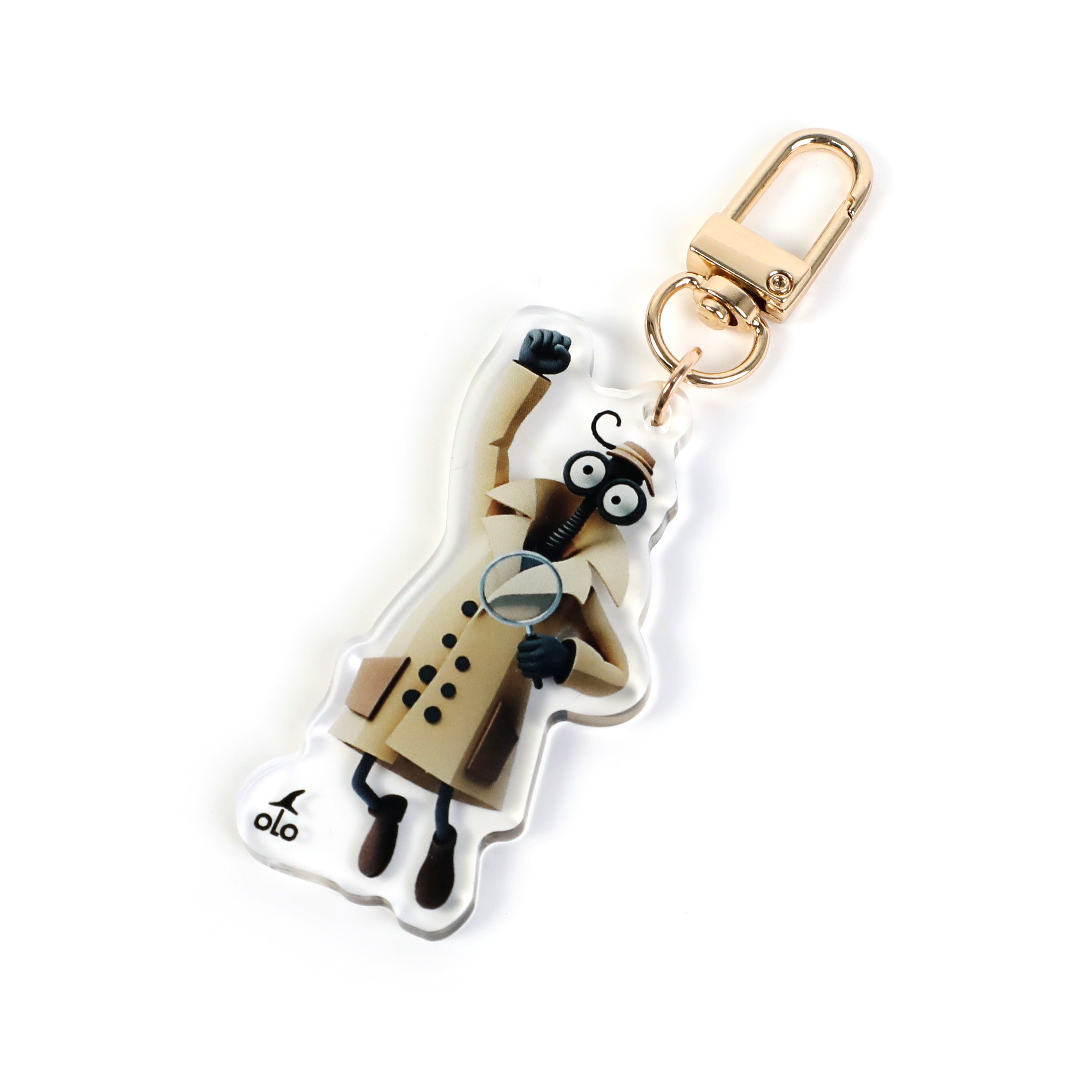 Clear Acrylic Keychain: Detective Cog