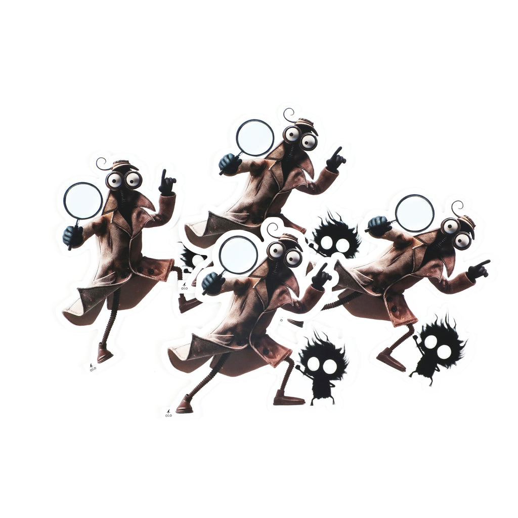 Die Cut Matte Stickers: Detective Duo