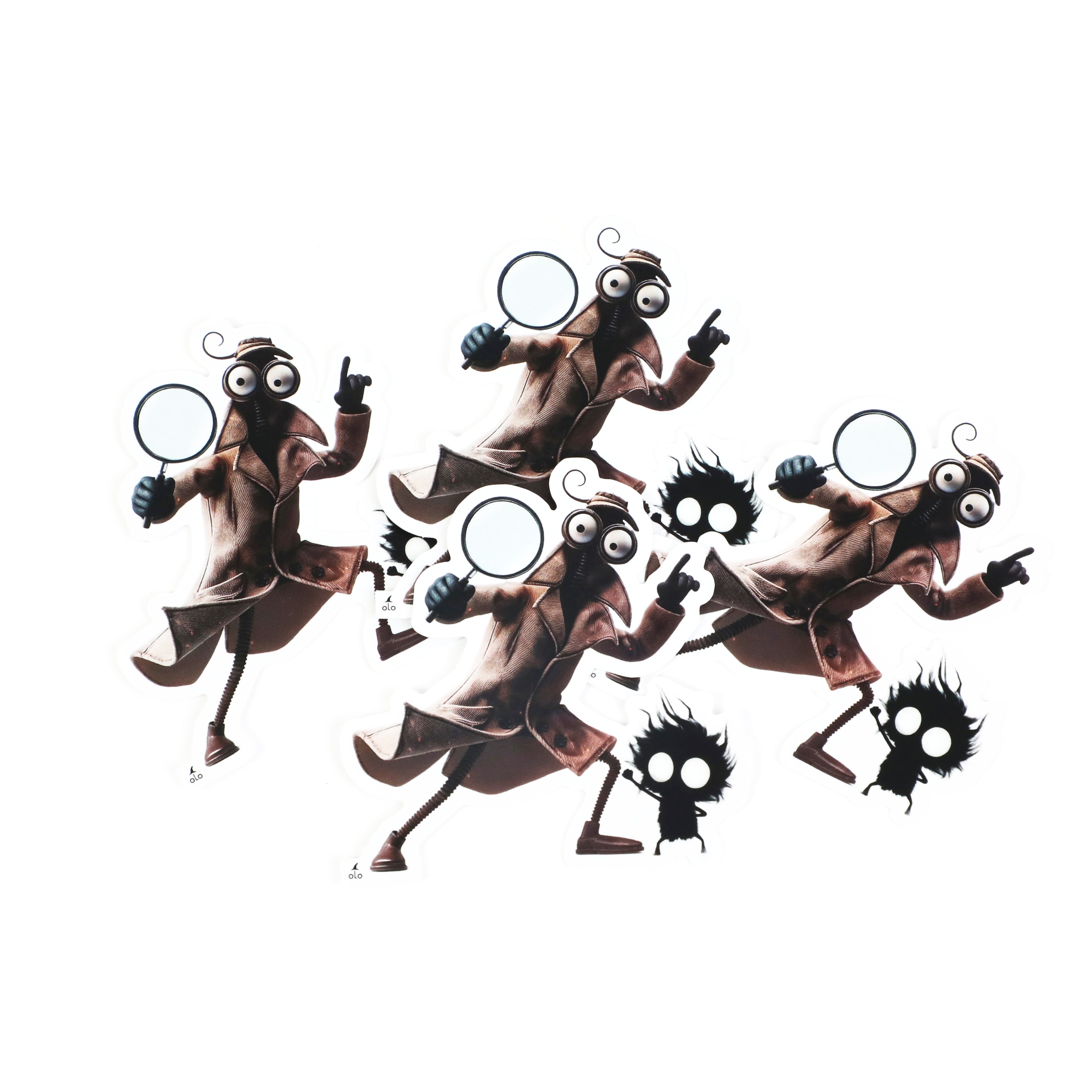 Die Cut Matte Stickers: Detective Duo
