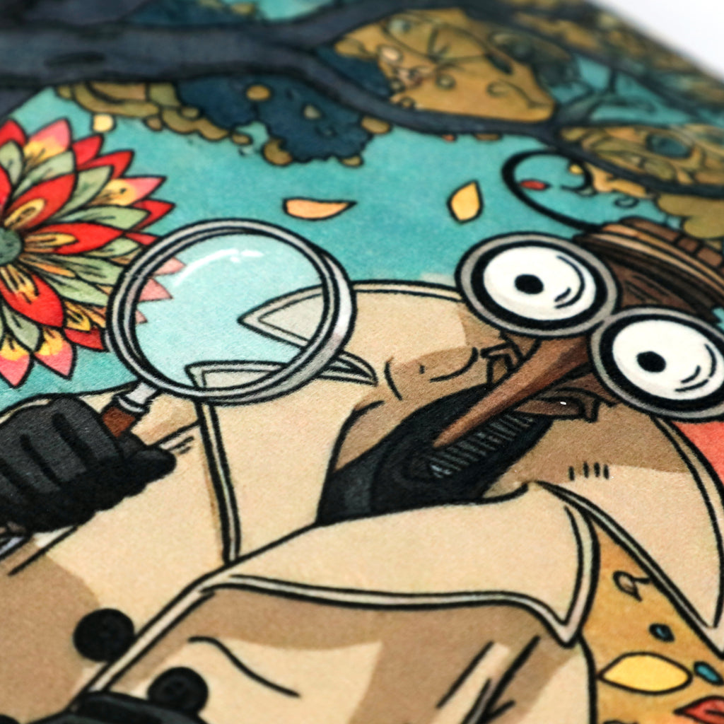 Square Throw Pillow: Detective Cog's Retreat