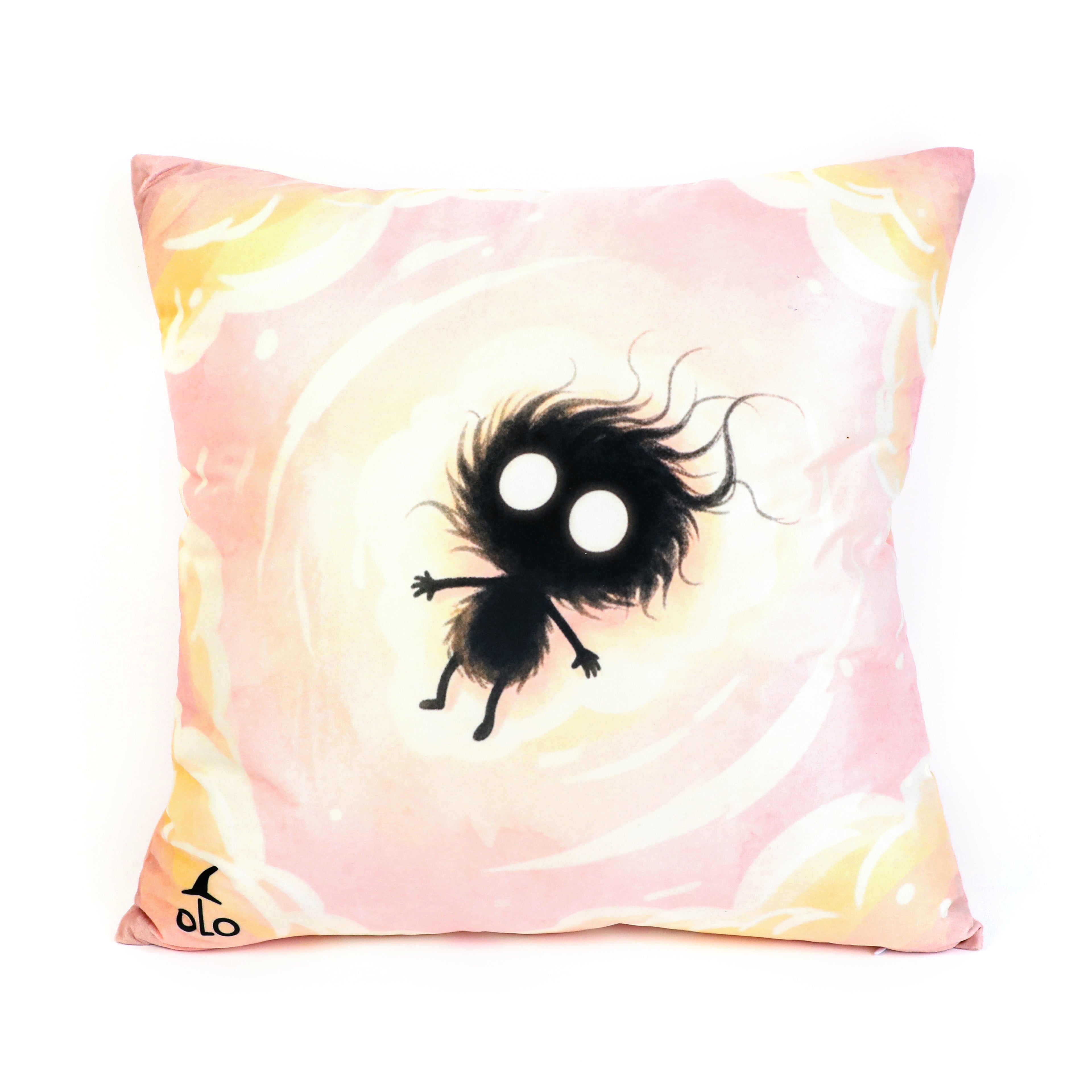 Square Throw Pillow: Baby Pip's Cozy Glow